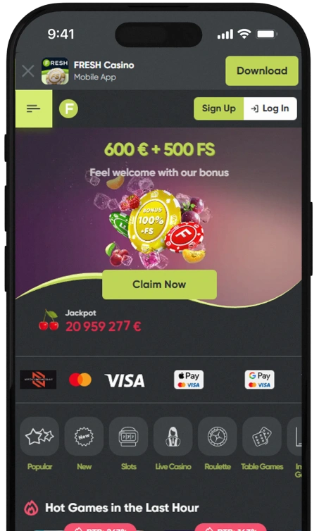 Fresh Casino Mobile App.